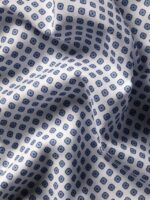 Non Iron Stretch Diamond Print Slim Fit Shirt - Denim Blue - Image 3
