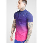 Fade Grandad Collar Shirt Navy