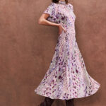 Petite Elodie Pink Animal High Neck Dress