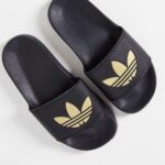 Adidas Originals Womens Adilette Lite Sliders - Black/Gold