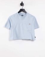 Dickies Womens Porterdale Cropped T-Shirt Fog Blue - Image 3