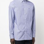 Gingham Check-Pattern Cotton Shirt