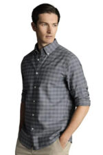 Gingham Button Down Washed Oxford - Flint Grey - Image 2
