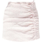 Petite Pink Gingham Ruched Mini Skirt