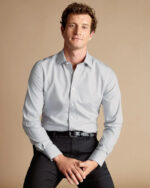 Non-Iron Mini Herringbone Classic Fit Shirt - Image 2