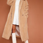 Petite Stone Teddy Bear Borg Coat