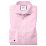 Cutaway Collar Non-Iron Twill Classic Fit Shirt - Pink Double Cuff
