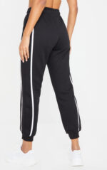 Black Double Side Stripe Jogger - Image 2