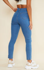 Petite Mid Blue Wash Disco Fit Skinny Jeans - Image 5
