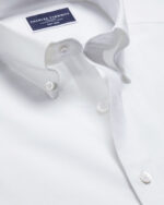 Non-Iron Oxford Stretch  Slim Fit Shirt - White - Image 3