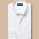 Non-Iron Oxford Stretch  Slim Fit Shirt - White