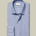 Non-Iron Poplin Bengal Stripe Classic Fit Shirt - Royal Blue