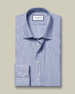Non-Iron Poplin Bengal Stripe Classic Fit Shirt - Royal Blue