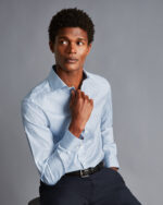 Cutaway Twill Windowpane Checkered Slim Fit Shirt - Image 3