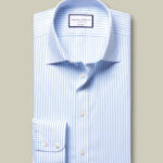 Non-Iron Royal Oxford Stripe Extra Slim Fit Shirt - Sky Blue