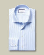 Non-Iron Royal Oxford Stripe Extra Slim Fit Shirt - Sky Blue