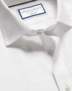Cutaway Collar Stretch Kensington Weave Slim Fit Shirt - White - Image 3