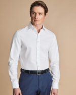 Cutaway Collar Stretch Kensington Weave Slim Fit Shirt - White - Image 2