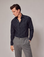 Black Dobby Slim Fit Shirt - Image 5