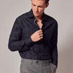 Black Dobby Slim Fit Shirt