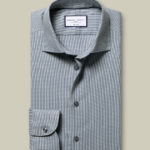 Non-Iron Stretch Chevron Texture Shirt - Grey