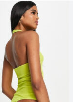 Miss Selfridge Heart Buckle Bodysuit in Yellow - Image 3