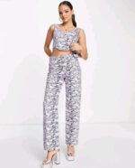 Dad Jeans Co-ord in Purple Zebra Print - Image 2