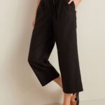 D-Ring Belted Crop Trousers Black