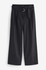 D-Ring Belted Crop Trousers Black - Image 4
