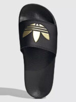 Adidas Originals Womens Adilette Lite Sliders - Black/Gold - Image 2