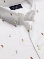 Non-Iron Poplin Ice Cream Print Short Sleeve Classic Shirt - White - Image 3