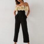 Bandeau Ruffle Mono Jumpsuit - Black