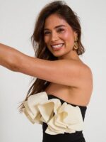 Bandeau Ruffle Mono Jumpsuit - Black - Image 5