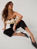 Bandeau Ruffle Mono Jumpsuit - Black - Image 2