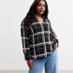 Curves Black Checked Shirt