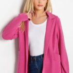 Petite Pink Scuba Blazer