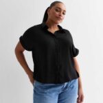 Curves Black Short Sleeve Shirt