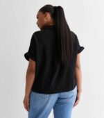 Curves Black Short Sleeve Shirt - Image 2