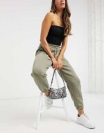 Petite Oversized Jogger Pale Khaki - Image 2