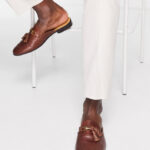 Noak Made in Portugal Mule Loafers With Snaffle Tassel in brown leather