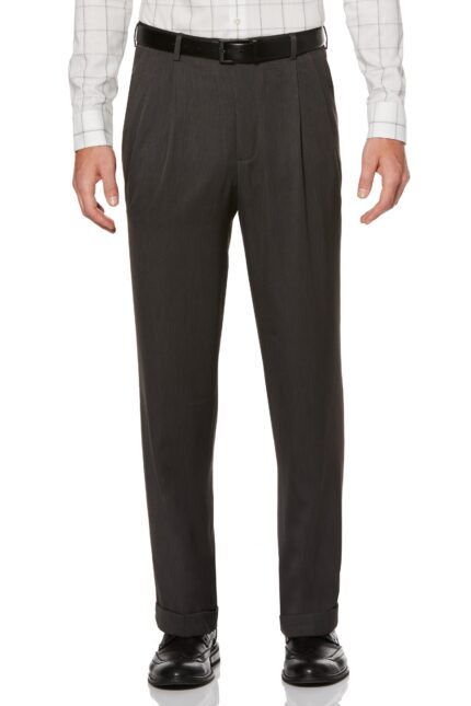 Double Pleat Classic Fit Trouser Gray