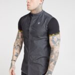 Distressed Denim Cuff Shirt