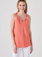 Damart Sleeveless Top-Ties In Orange