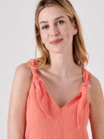 Damart Sleeveless Top-Ties In Orange - Image 4